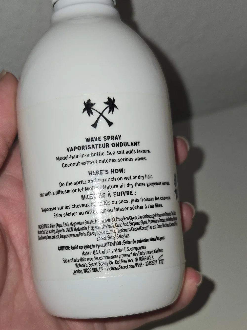 PINK Victoria's Secret Beach Hair But Better Wave Spray - White Bottle